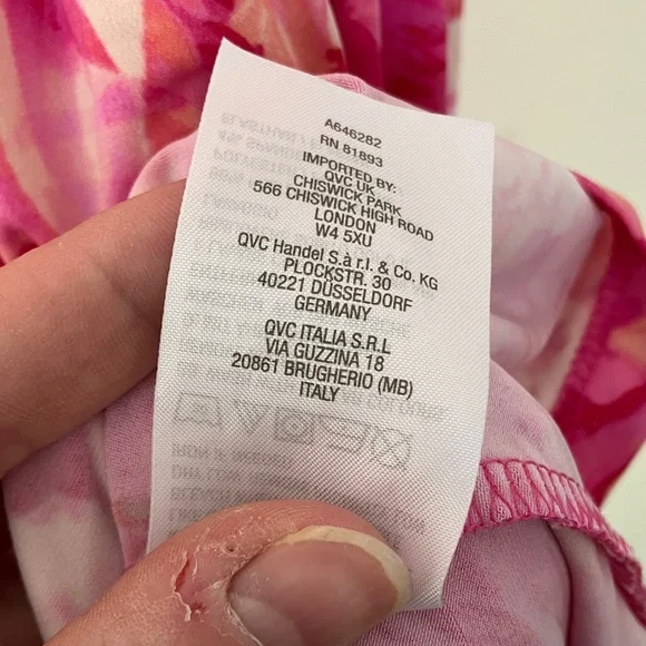 Susan Graver Pink Floral Faux Wrap Dress, XL - Picture 7 of 8